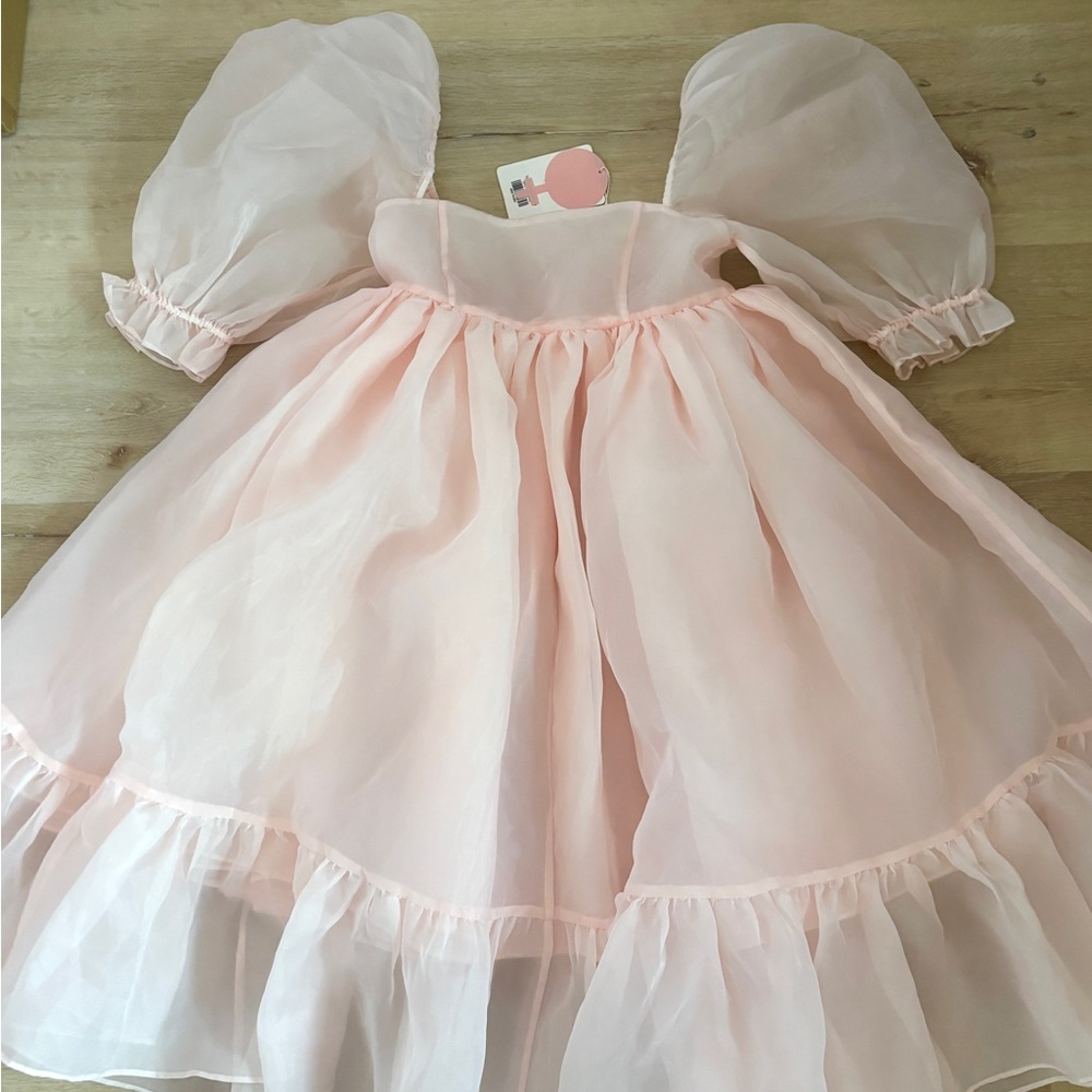 Selkie Peach Skin French Puff Dress